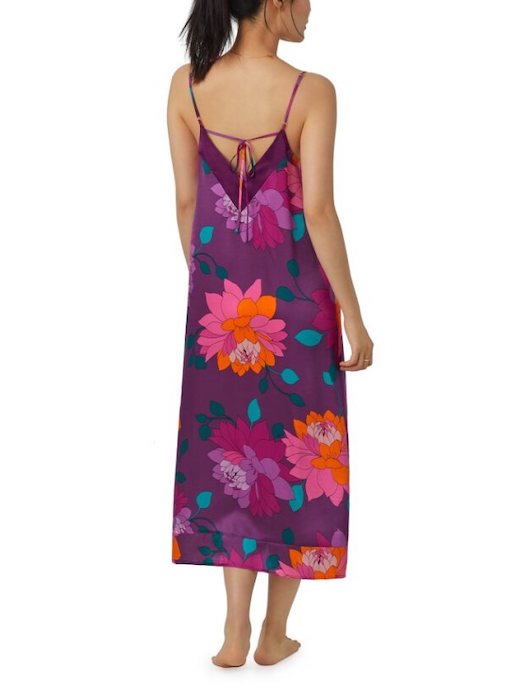 Bedhead X Trina Turk Evening Bloom Silk Maxi Chemise
