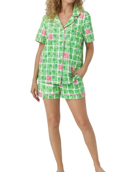 Bedhead x Trina Turk Elephants Shorty PJ Set