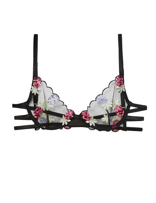 Fleur du Mal Bondage Pineapple Strappy Demi Bra