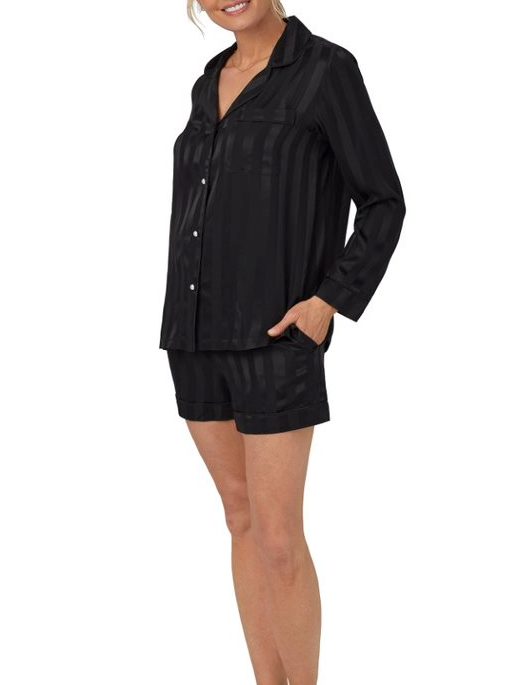 Bedhead Onyx Silk Long Sleeve Shorty PJ