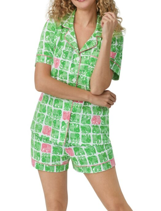 Bedhead x Trina Turk Elephants Shorty PJ Set