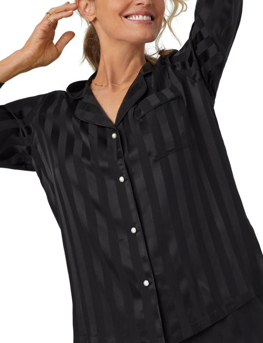 Bedhead Onyx Silk Long Sleeve Shorty PJ
