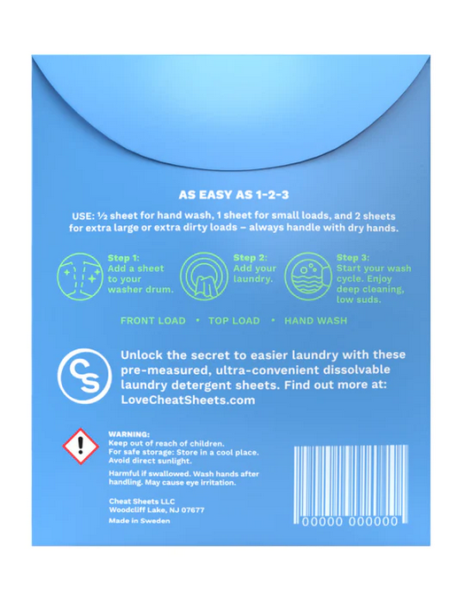 Cheat Sheets Swim Laundry Detergent Sheet