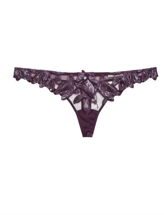Fleur du Mal Lily Embroidery Thong
