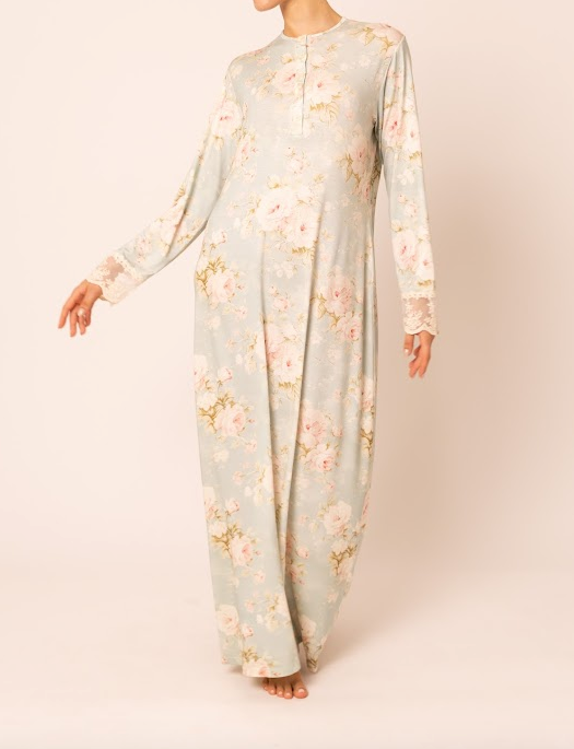 Mari M Flower Long Nightgown