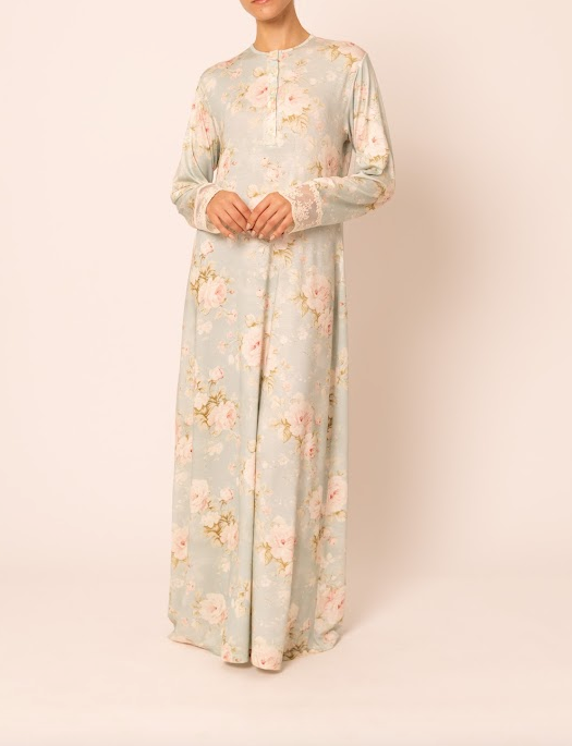 Mari M Flower Long Nightgown