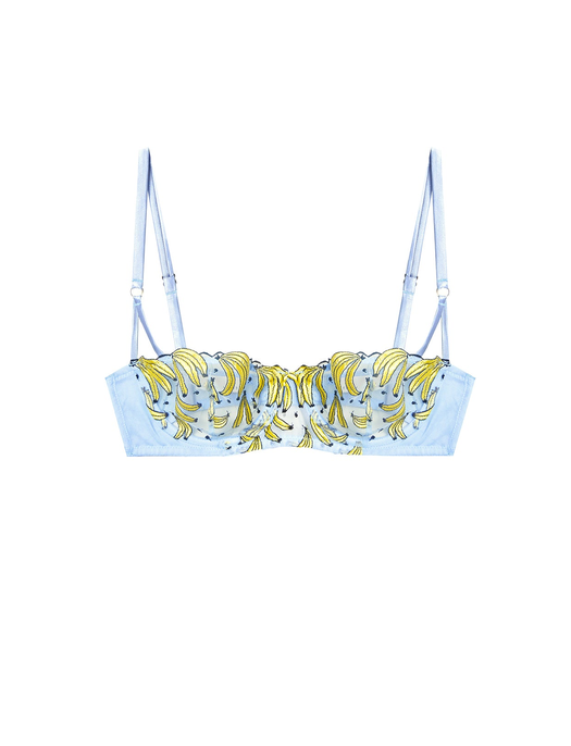 Fleur du Mal Banana Embroidery Balconette Bra