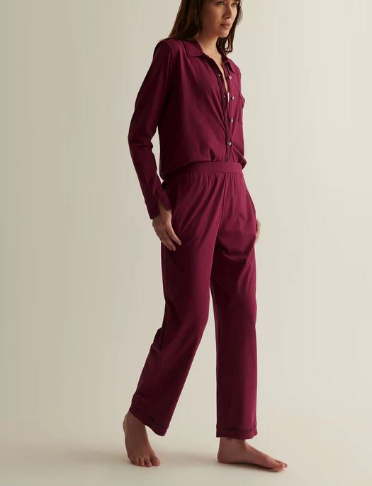 Skin Organic Cotton Modern Basics Cecilia PJ Set SLEEPWEAR - PAJAMAS - PAJAMAS 2 ($101-$200) SKIN WILD ORCHID 4