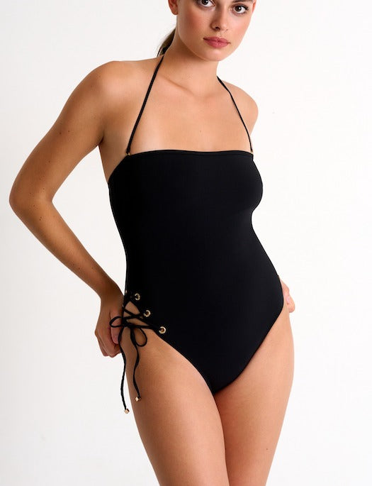 Shan Madisson Assymetric Side Tie Bandeau One Piece