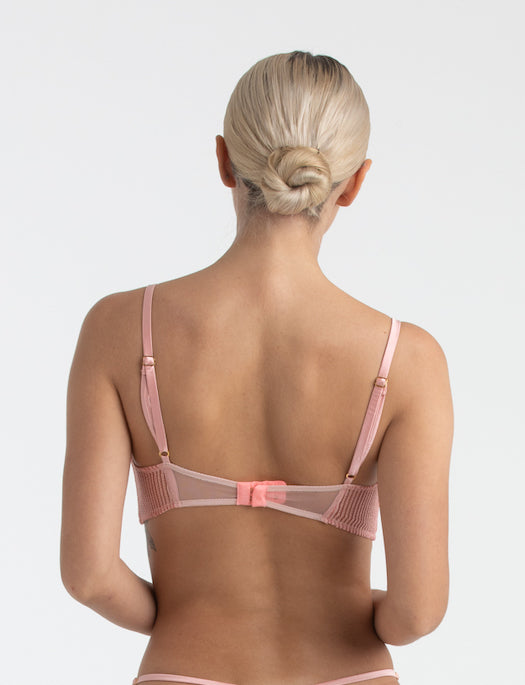 Kiki de Montparnesse Sheer Striped Lace Demi Bra