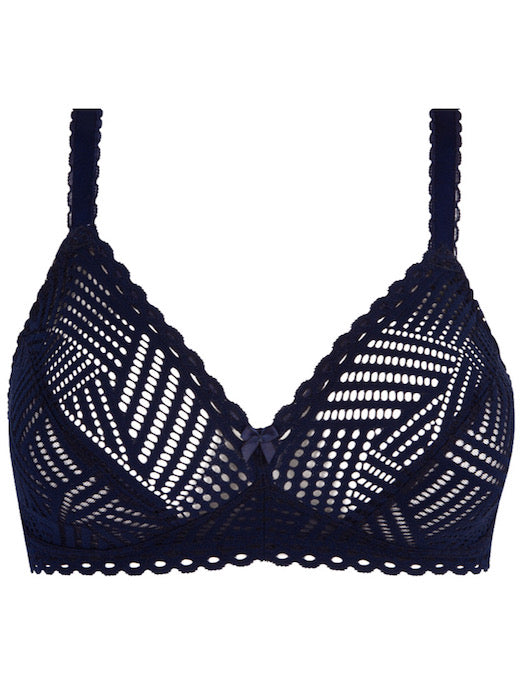 Antigel Tressage Graphic Nonwire Full Support Bra BRA - FASHION - FASHION BRA 1 -$110 Lise Charmel NAVY 36F