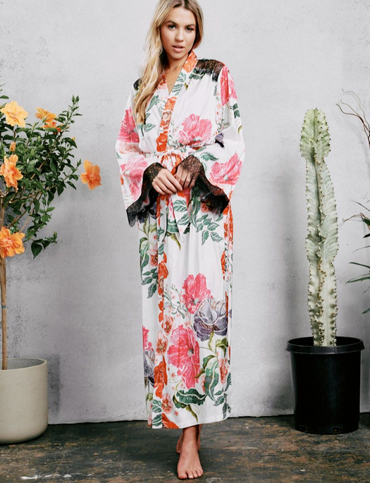 Kilo Brava The Satin and Lace Collection Maxi Robe