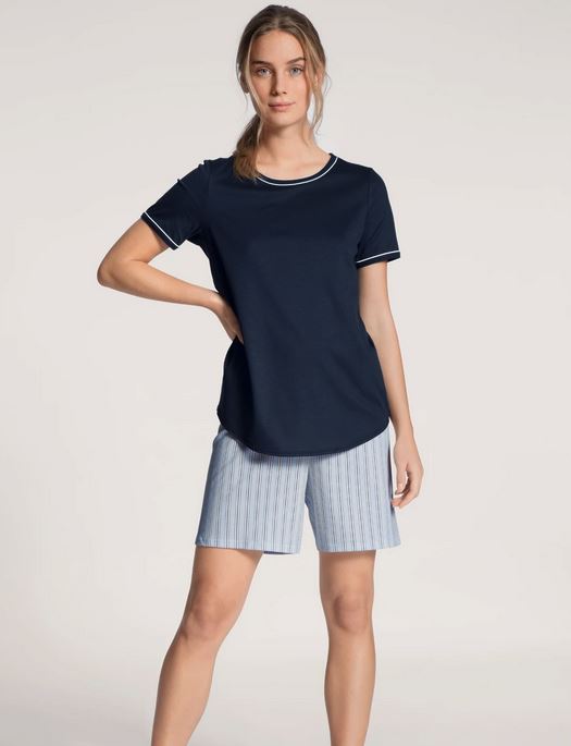 Calida Sweet Dreams Short Pajama Set SLEEPWEAR - PAJAMAS - REP CALIDA PEACOAT BLUE LG