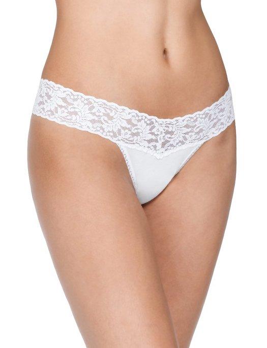 Hanky Panky Cotton With A Conscience Low Rise Thong PANTY - THONG - ODD Hanky Panky WHITE O/S