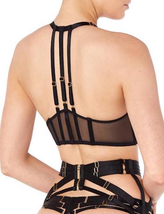 Bordelle Art Deco Mesh Wrap Bra, BLACK BRA - FASHION - FASHION BRA 4 +$161 Bordelle