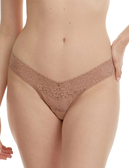 Hanky Panky Low Rise Daily Lace PANTY - THONG - ODD Hanky Panky TAUPE O/S