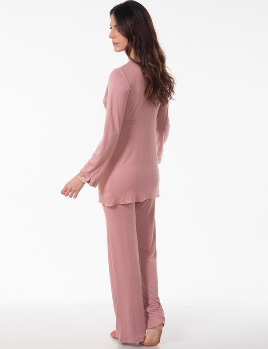 Valery Macarons V-Neck Long Pajama SLEEPWEAR - PAJAMAS - PAJAMAS 2 ($101-$200) Valery