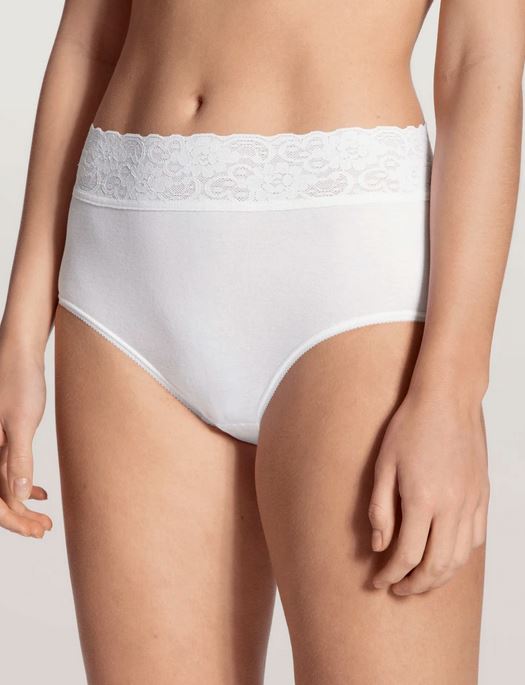 Calida Lyrasitze 100% Cotton Midi Brief PANTY - BRIEF - ODD CALIDA WHITE LG