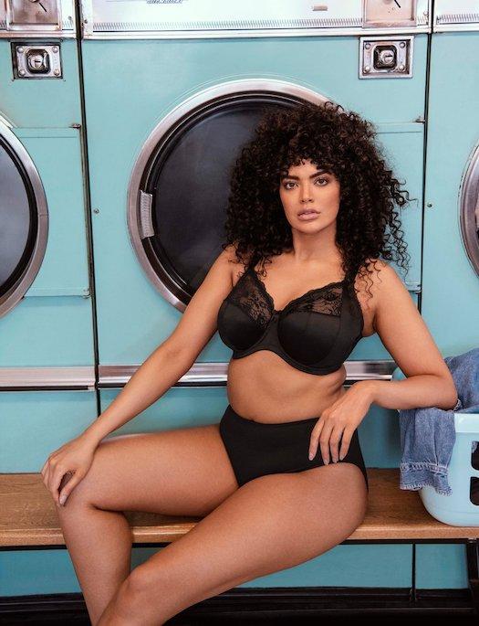 Elomi Morgan Underwire Banded Stretch Lace Bra, BLACK BRA - BASIC - CLASSIC ELOMI