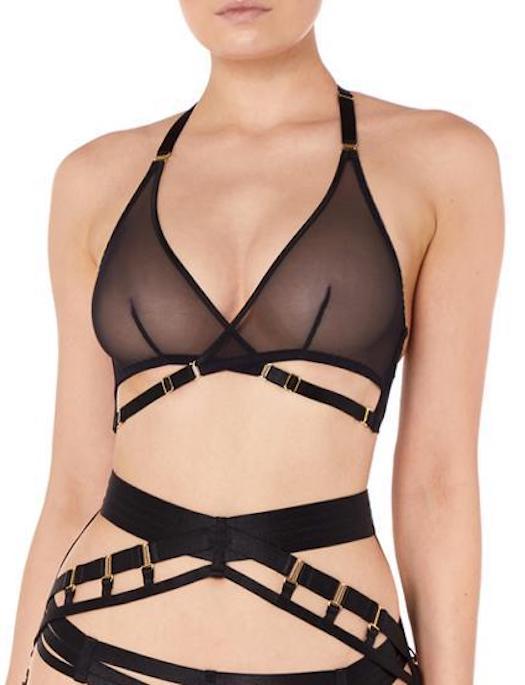 Bordelle Art Deco Mesh Wrap Bra, BLACK BRA - FASHION - FASHION BRA 4 +$161 Bordelle