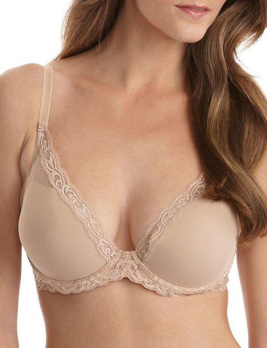 Natori Feathers Contour Plunge Bra BRA - BASIC - T-SHIRT NATORI BRA CAFE 36D 