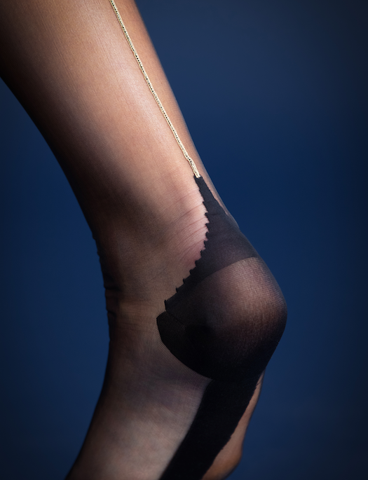 Vixen & Fox Deco Gold Lurex Seam Stocking