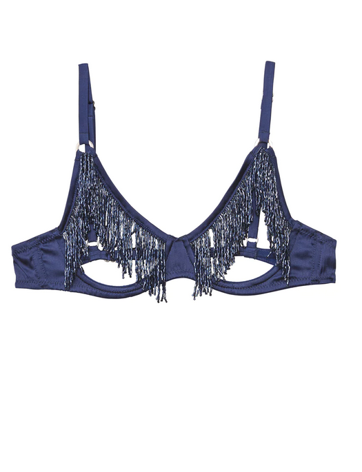 Fleur du Mal Beaded Fringe Ouvert Bra