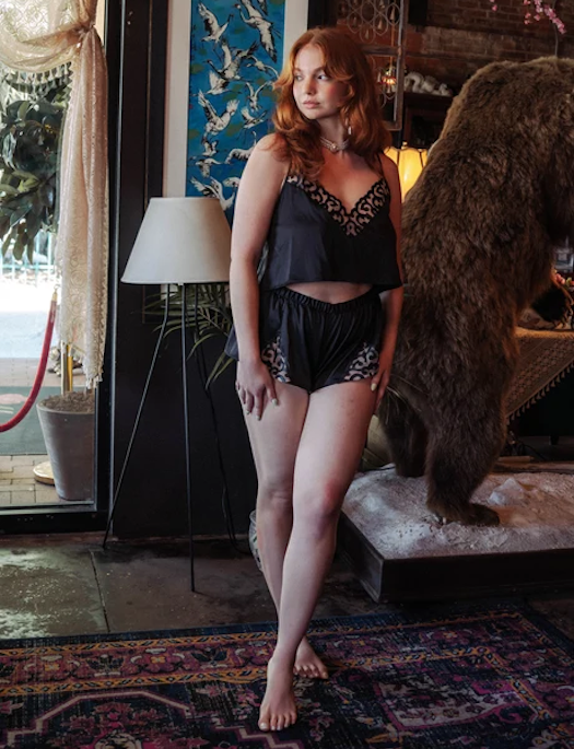 Kilo Brava The Embroidered Leather Cami Boxer Set