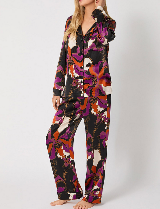Bedhead x Trina Turk Fall Floral Silk L/S Classic PJ