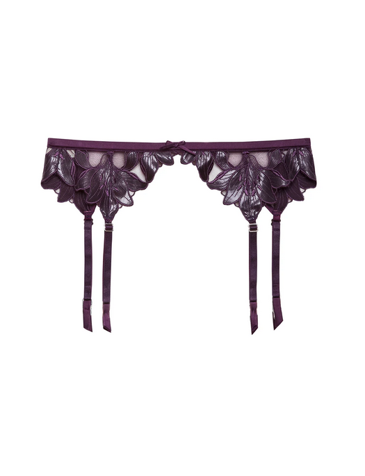 Fleur du Mal Lily Embroidery Garter Belt