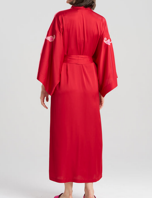 Natori Lingerie Satin Essentials Kimono w Embroidery