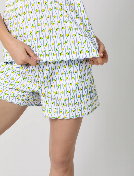 Bedhead Limoncello Stripe Scallop Cami Shorty Set