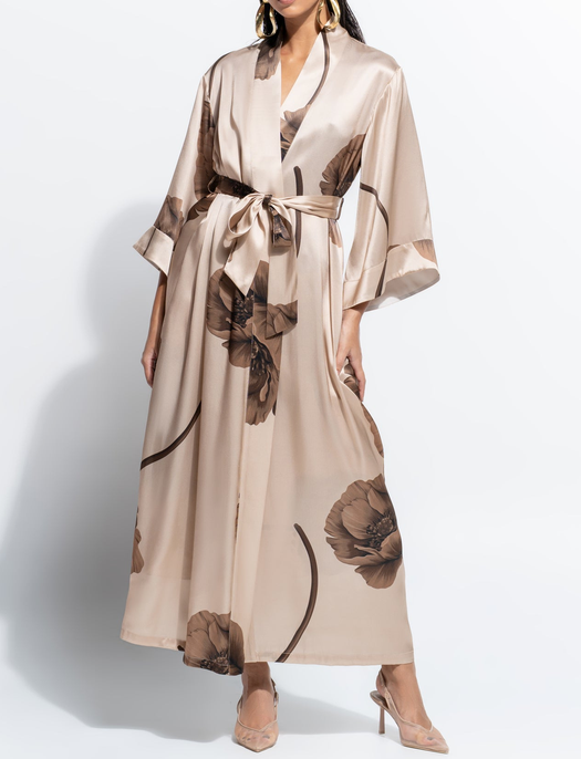 Ginia Silk Long Robe