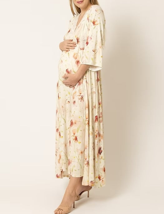 Mari M Haven Long Robe Floral