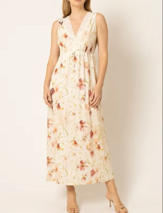 Mari M Long Nightgown Floral