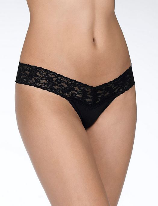 Hanky Panky Cotton With A Conscience Low Rise Thong PANTY - THONG - ODD Hanky Panky BLACK O/S 