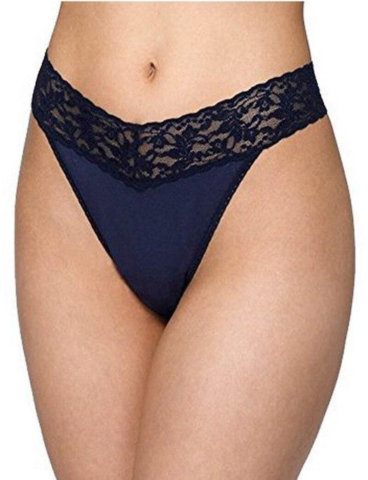 Hanky Panky Cotton with a Conscience Original Rise Thong PANTY - THONG - ODD Hanky Panky NAVY O/S 