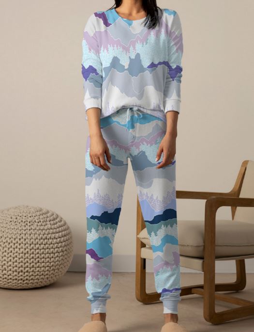 Aspen Dream Cozy Printed Long Sleeve Top and Pants Pajama Set SLEEPWEAR - PAJAMAS - PAJAMAS 2 ($101-$200) Aspen Dream ROCKY MOUNTAIN HIGH LG 