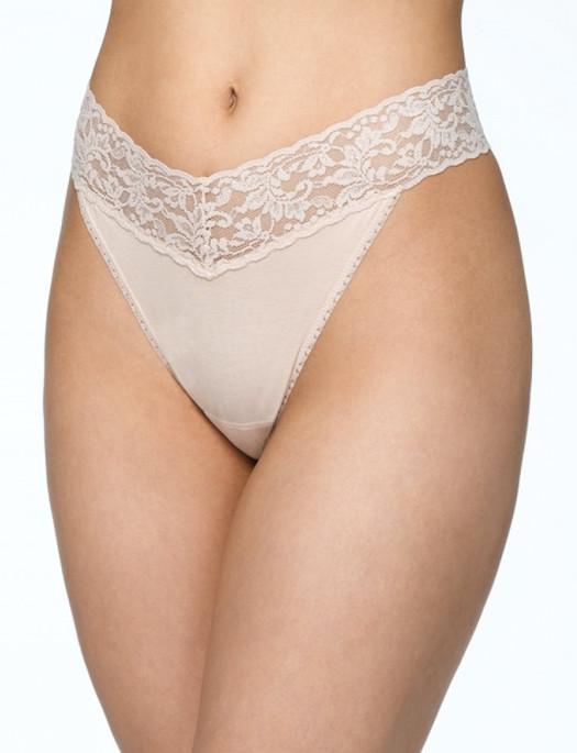 Hanky Panky Cotton with a Conscience Original Rise Thong PANTY - THONG - ODD Hanky Panky CHAI O/S 