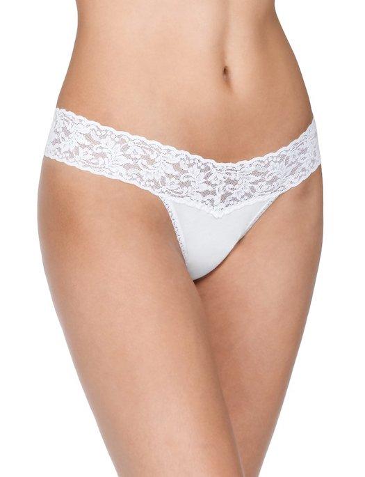 Hanky Panky Cotton With A Conscience Low Rise Thong PANTY - THONG - ODD Hanky Panky WHITE O/S 
