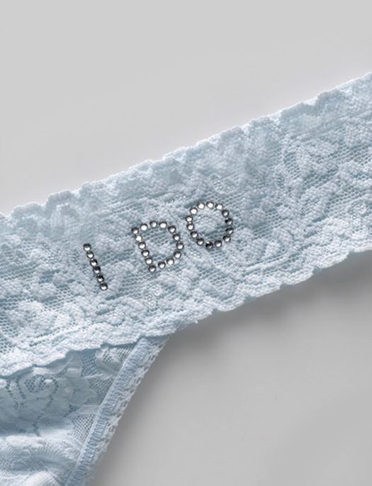 Hanky Panky "I Do" Signature Lace Original Rise Thong PANTY - THONG - ODD Hanky Panky BLUE I DO O/S 