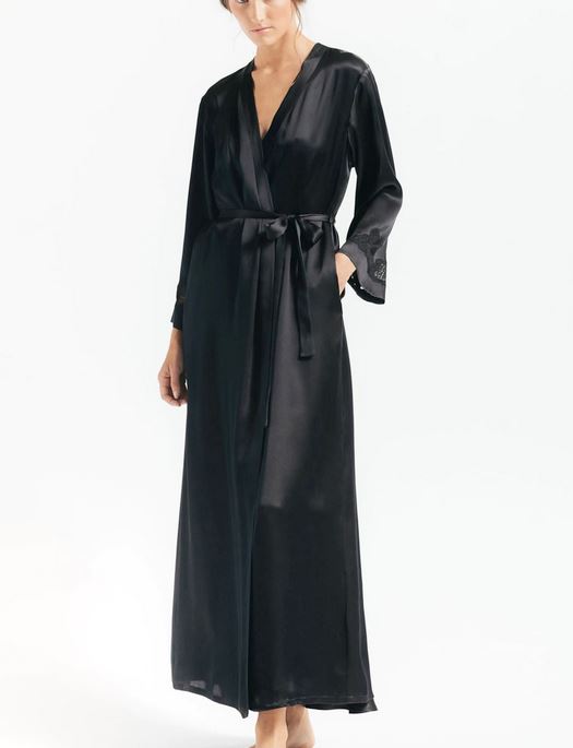 NKimode Morgan Long Silk Robe SLEEPWEAR - ROBE - ROBE 4 ($301-$500) NK 