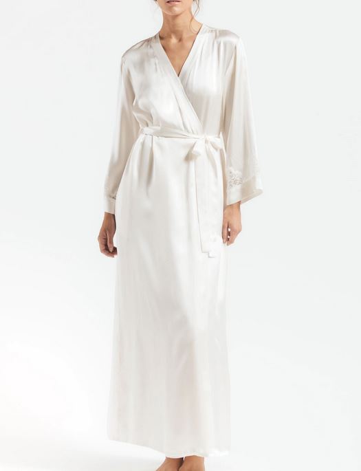 NKimode Morgan Long Silk Robe SLEEPWEAR - ROBE - ROBE 4 ($301-$500) NK 