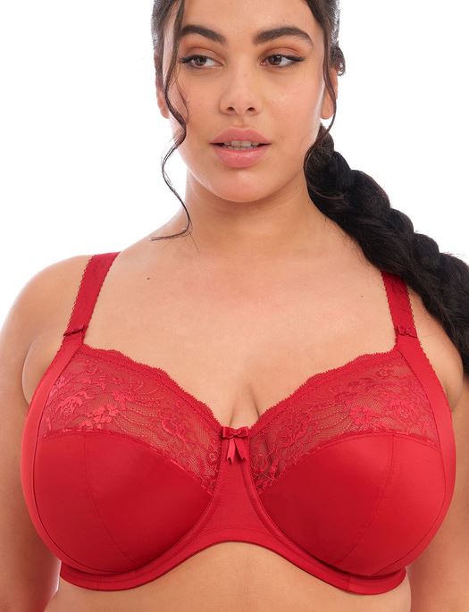 Elomi Morgan Underwire Banded Stretch Lace Bra, HAUTE RED BRA - BASIC - CLASSIC ELOMI 