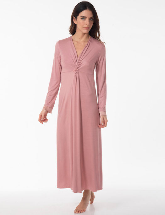 Valery Macarons V-Neck Long Nightdress SLEEPWEAR - GOWN - GOWN 2 ($101-$200) Valery ORTENSIA V 