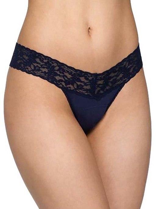 Hanky Panky Cotton With A Conscience Low Rise Thong PANTY - THONG - ODD Hanky Panky NAVY O/S 