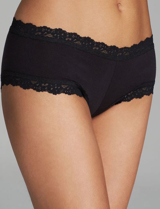 Hanky Panky Cotton With A Conscience Boyshort PANTY - BOYSHORT - ODD Hanky Panky BLACK XS 